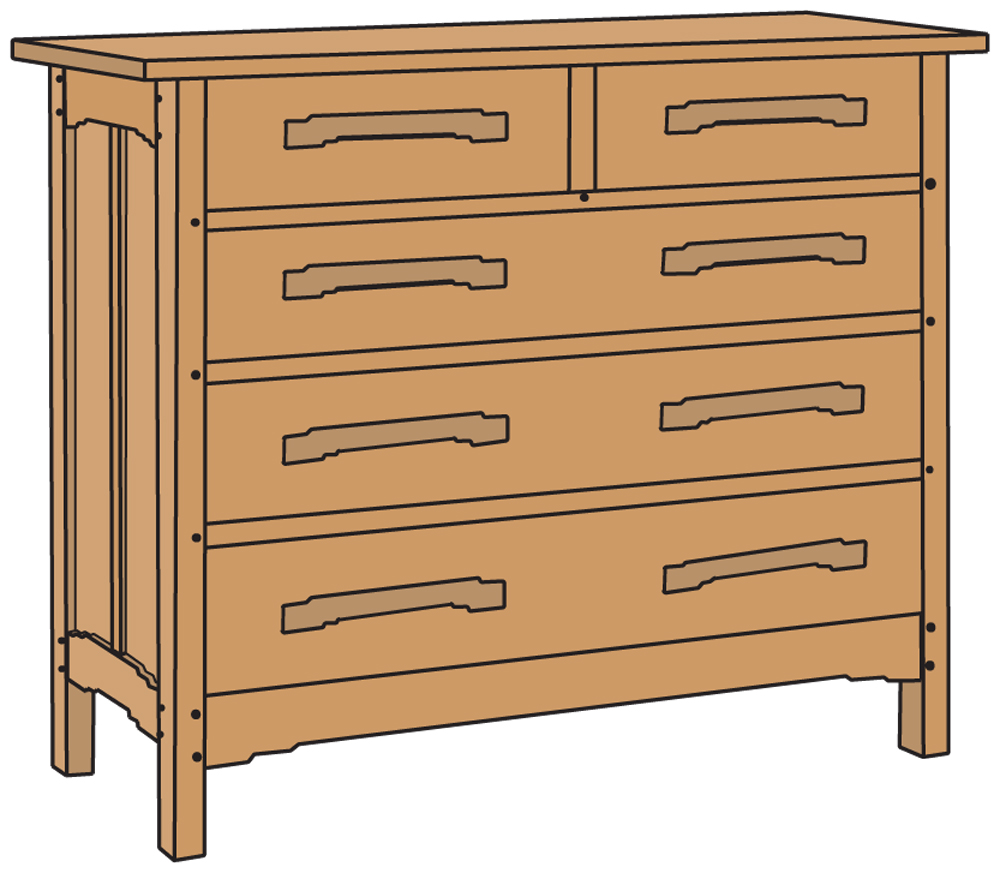 Greene & Greene Tichenor Bedroom Chest Plans - Craftsman Plans